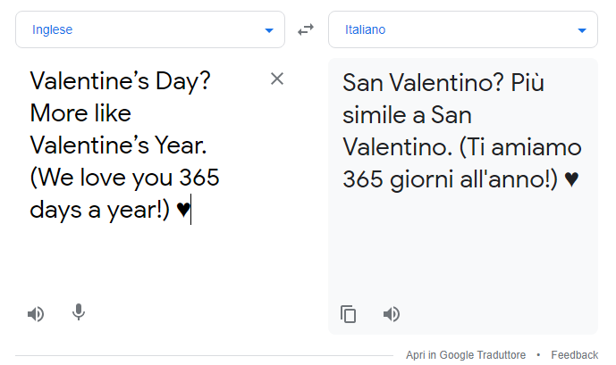 Hpw good is Google Translate for Italian: an example from Coca-cola's Instagram.